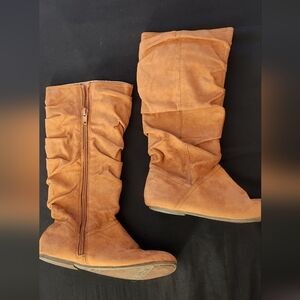 Toddler Girl's Tan Suede Slouch Boots Size 12